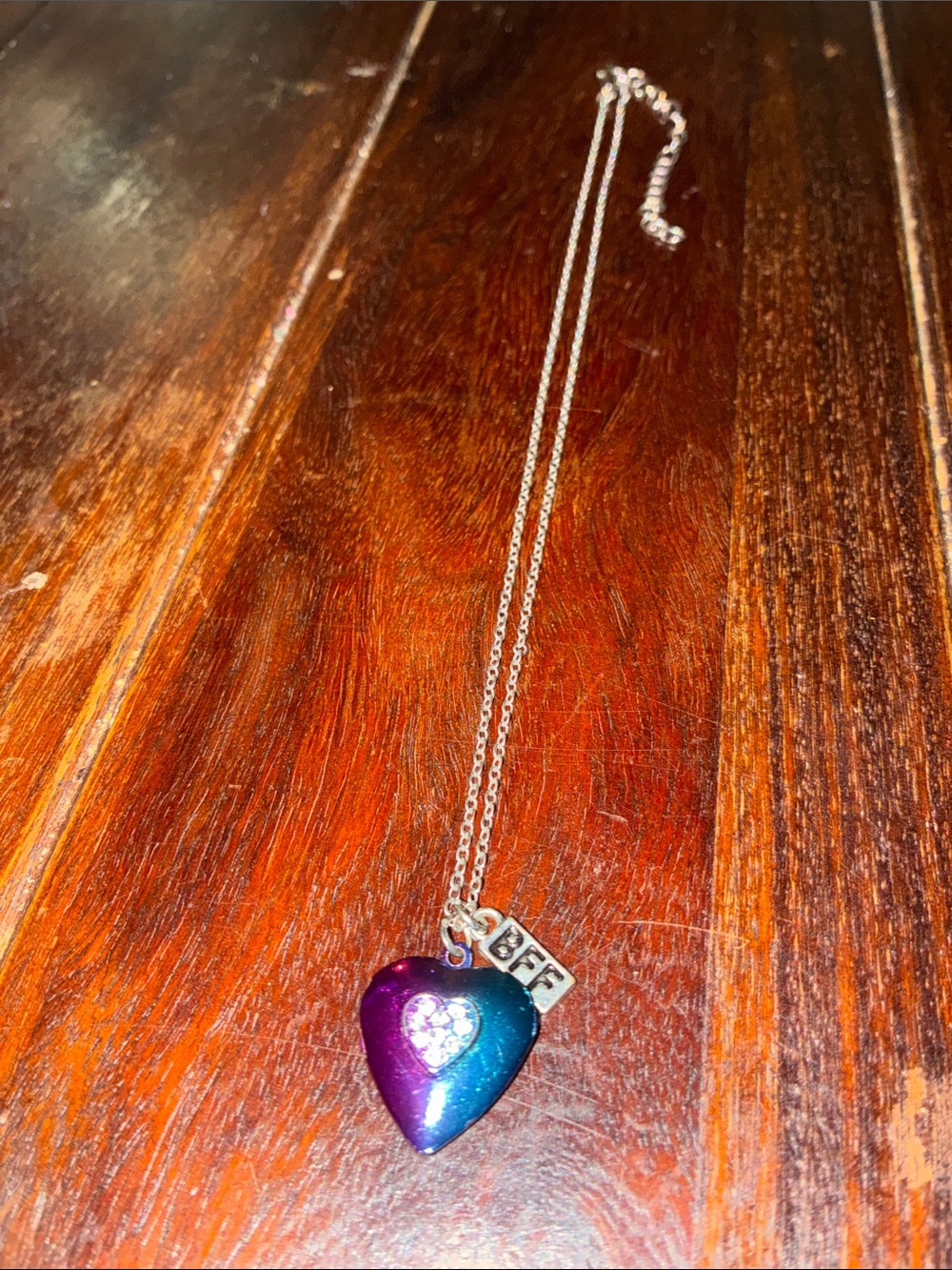 Unbranded Blue-Purple Heart Pendant Necklace with BFF Charm
